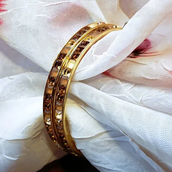 RARE Atelier Swarovski x Viktor & Rolf | "Frozen" Rose Gold Hoops - Picture 7 of 17